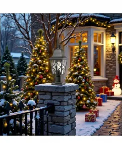 Уличные столбовые светильники, водонепроницаемый алюминиевый корпус со стеклом, освещение для забора, террасы и сада Flynama