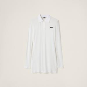 Мини-платье из рубчатого трикотажа MIU MIU, белый