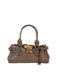 Сумка через плечо с замком Паддингтона Chloé, бежевый