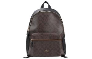 COACH Женский рюкзак из холста с кожаной спинкой