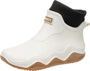 Женские короткие дождевые ботинки, модная обувь на каждый день для улицы, удобная и защищающая от влаги Generic, White