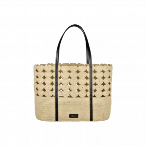 Сумка-тоут Chopard Happy Hearts Tote Bag - Рафия - черная кожа