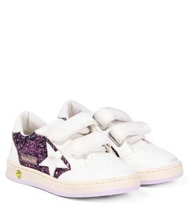 Кроссовки Ball Star с блестками и кожаными вставками Golden Goose Kids, Purple/White