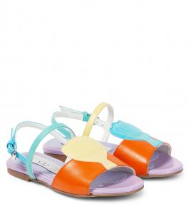 Босоножки с аппликацией из ракушек Stella Mccartney Kids, мультиколор