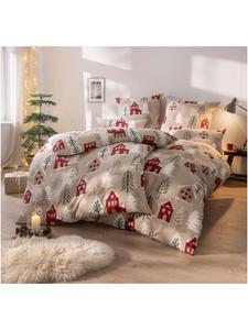 Sieh an! Постельное белье с бежевым и темно-красным принтом