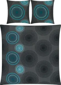 Постельное белье антрацит-петроль 1x 200x200 см + 2x 80x80 см REDBEST