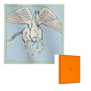 HERMES Шёлковый шарф из тутового шелка аква-зелёный, Aqua Green