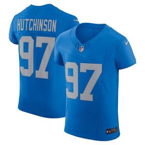 Мужская синяя альтернативная джерси Detroit Lions Aidan Hutchinson Vapor FUSE Elite Nike
