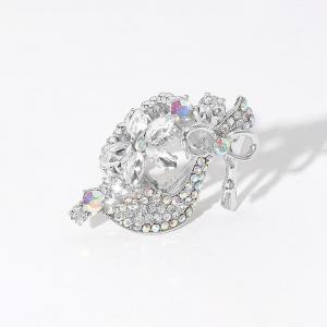 Эластичное кольцо на высокий каблук с цветочным узором, украшенное стразами Fashnzfab, прозрачный/серебряный