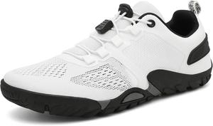 Мужские походные кроссовки Легкие дышащие кроссовки для трейлраннинга Противоскользящие кроссовки Сетчатые спортивные кроссовки для весны и лета Для тренировок, походов, путешествий и повседневной носки Qacksv, белый