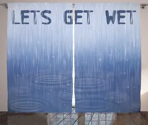 Штора ABAKUHAUS Moon Rustic, Давай промокнем, сильный дождь, универсальная ленточная штора для гостиной с петлями и крючками, 280 x 175 см, серо-голубой потолок Abakuhaus