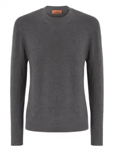 Свитер с узором «елочка» Missoni, серый