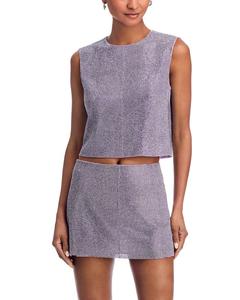 Лиловый топ-кольчуга Self-Portrait, фиолетовый