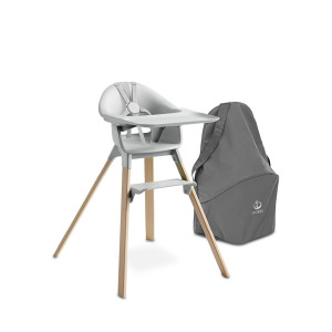 Стульчик для кормления Stokke Clikk и дорожная сумка Clikk, серый