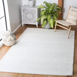 Ковер SAFAVIEH, 214 x 214 см, Marbella Collection, Ivory, ручной работы из шерсти, идеален для помещений с высокой проходимостью в гостиной, спальне (MRB556A)