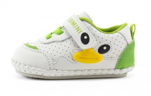 Нескользящие, противоударные, дышащие, легкие, амортизирующие низкие детские туфли для младенцев и малышей EBMINI, бежевый/зеленый