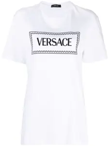 Футболка с вышитым логотипом 90s Vintage VERSACE, белый