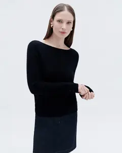 Женский свитер с вырезом «лодочка» из 100 % кашемира Caroll, черный