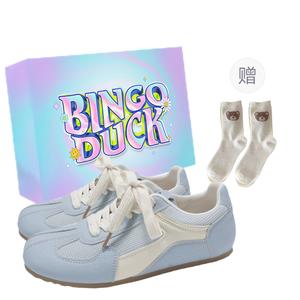 Низкие повседневные туфли женские BINGO DUCK, Blue+Exclusive Shoe Box+Gift Socks