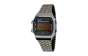 CASIO Мужские часы Retrofit Series с кварцевым механизмом, стальной браслет, черный циферблат