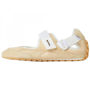 Bottega Veneta Туфли-мэри джейн на плоской подошве из коровьей кожи Orbit Flash для женщин, цвет grass yellow cord