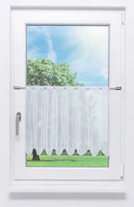 Штора для кафе с цветочным узором (Ш x В) 203,3 см * 45 см, белая/чисто-белая Lysel