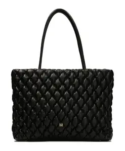 Большая стеганая сумка через плечо Kazar, черный