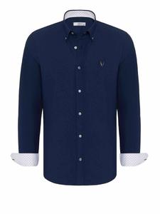 Рубашка на пуговицах классического кроя By Diess Collection, темно-синий