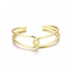 Браслет-манжета с покрытием из 14-каратного золота Adornia, золотой