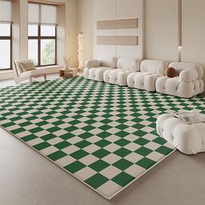 Budis Ковер 80х160 см для гостиной/спальни из искусственной шерсти, в клетку, современный минимализм