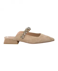 Туфли на высоком каблуке с ремешками, украшенными стразами. Alma En Pena, бежевый