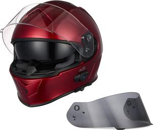 Шлем мотоциклетный VCAN Bluetooth VX188-BT с двойным визором, красный