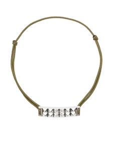 Браслет с пирамидкой-гильошировкой и буйволиным узором Le Gramme, серебряный