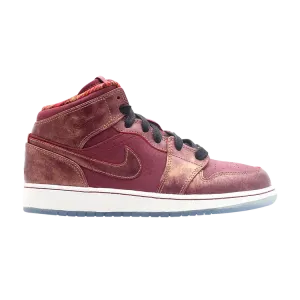 Кроссовки Air Jordan 1 Mid GS 'BHM', красный