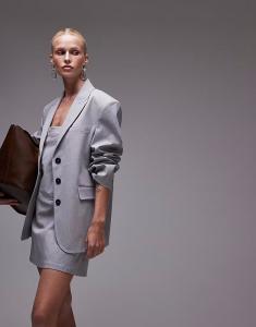 ASOS DESIGN свободный блейзер светло-серого цвета