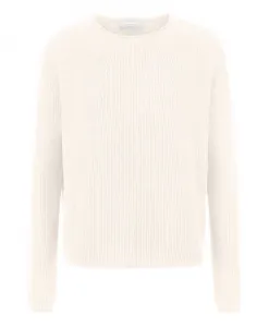 Бесшовный кардиган с круглым вырезом, связанный в технике полукардигана. Rich & Royal, белый