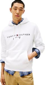 Мужская флисовая толстовка Tommy Hilfiger средней плотности с вышитым логотипом, также доступна в размерах для больших и высоких размеров, White