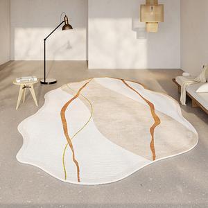 AOVOC Ковер круглый 120х160 см Wabi-Sabi, японский стиль Nigura Flower Irregular 02 для гостиной, спальни, под кресло