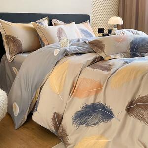 LUOLAI HOME Комплект постельного белья 4 предмета, размер 150x200 см, простыня, пододеяльник 180x220 см, 2 наволочки