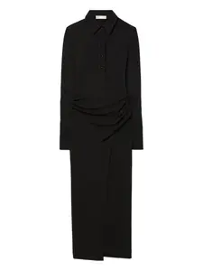 Платье-рубашка с драпировкой Tory Burch, черный