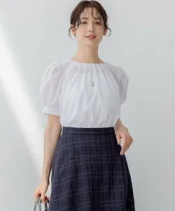 Мягкая блузка из хлопка с пышными рукавами Suite, цвет Ivory [002]