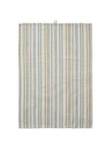 IB Laursen Кухонное полотенце CELINE, белое, тканое, в полоску, сине-бежевого цвета