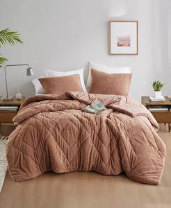 Стеганый плюшевый мишка Kyla с двойными ромбами, 2 предмета. Комплект одеял, Twin/Twin XL 510 Design, синий