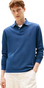 Мужские рубашки поло с длинным рукавом Tommy Hilfiger классического кроя из эластичного органического хлопка пике, Aegean Sea