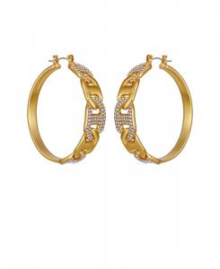 Серьги-кольца со стеклянными камнями (также в серебристом цвете) GUESS, Gold