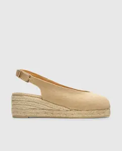 Женские эспадрильи Dosalia на танкетке из стираного хлопка и джута в тон Castañer, бежевый