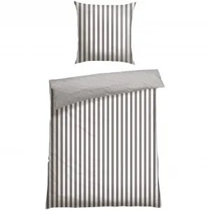 Постельное белье Schiesser «Мария из мягкого хлопка и полоски по всей поверхности», MADE IN GREEN от OEKO-TEX, серый