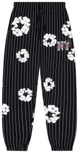 Спортивные штаны Denim Tears Pinstripe Wreath, черные