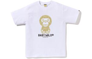 Футболка Baby Milo с монограммой и логотипом BAPE A Bathing Ape, черный/желтый