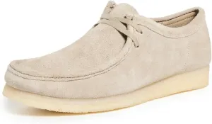 Мужские оксфорды Clarks Wallabee, черные, бледно-серый